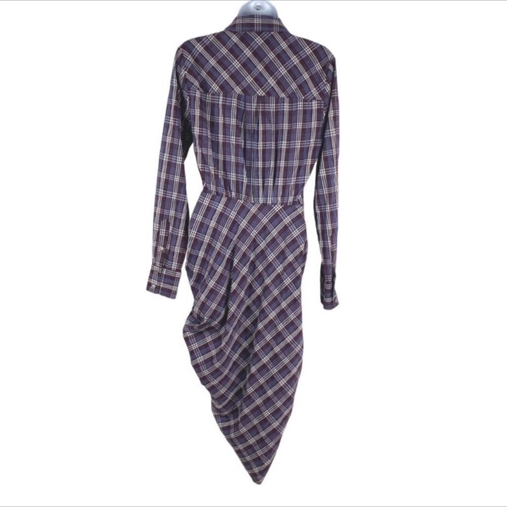 Veronica Beard Calvert Plaid Button-Front Ruched … - image 8